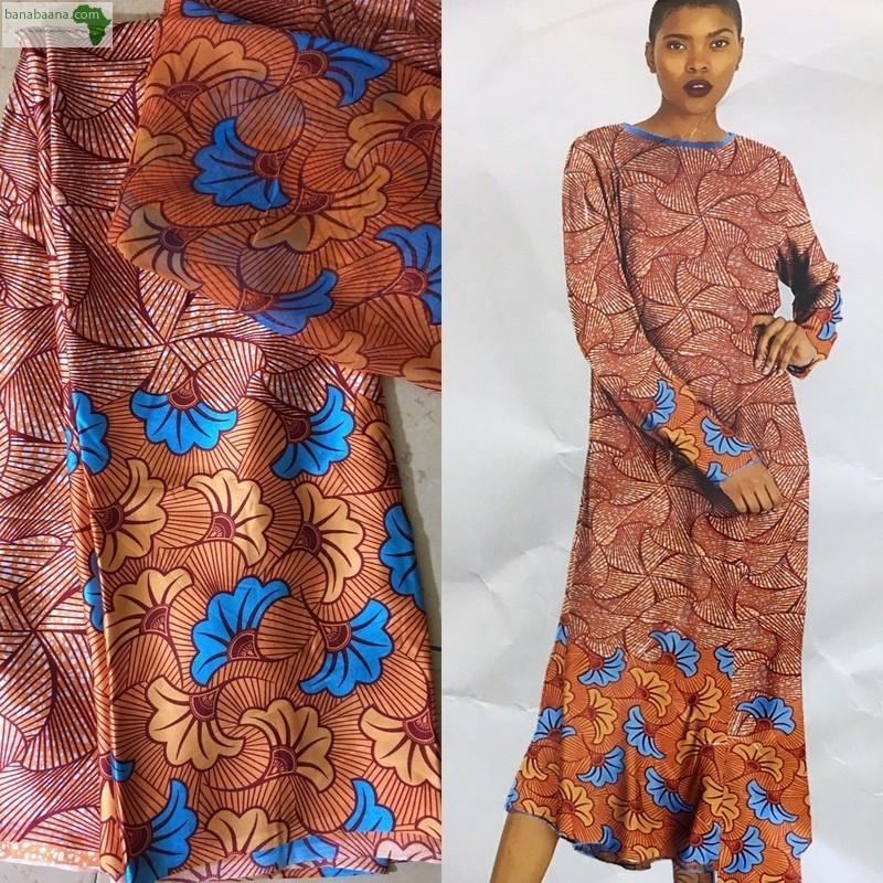Broderie Mode Africaine Tissu Soie Imprimee Centrale Banabaana